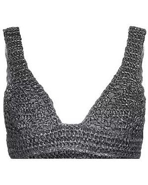 Brunello Cucinelli Knit Triangle Cup Bra - Grey