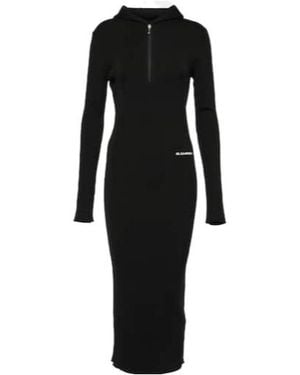 Jil Sander Wool-Blend Midi Dress - Black