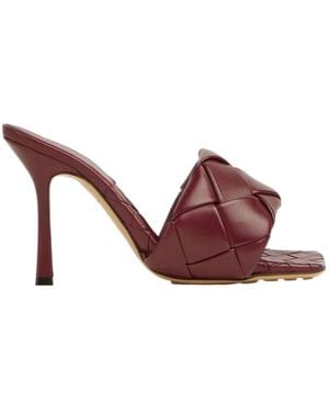 Bottega Veneta Lido Intrecciato Mule Sandals - Brown