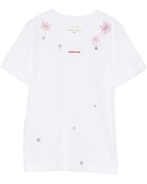 ShuShu/Tong Shushu/Tong Grommet Floral T-Shirt - White