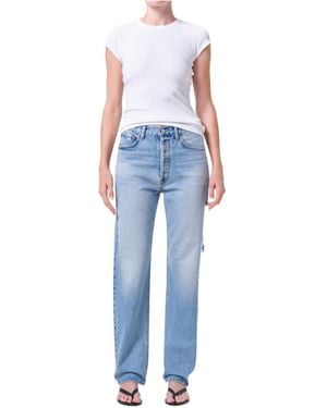 Agolde High-Rise Straight-Leg Jeans - Blue