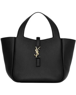 Saint Laurent Le 5 À 7 Baby Bea En Cuir Grainé - Black