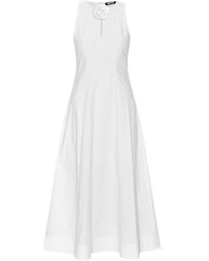 ROTATE BIRGER CHRISTENSEN Sleeveless Flower Midi Dress - White