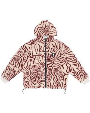 Marcelo Burlon County Of Milan Logo Patch Fleece Jacket - Pink