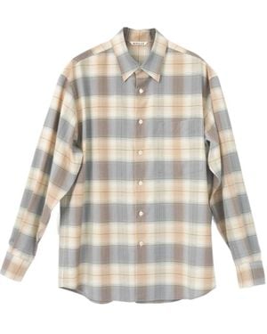 AURALEE Super Light Check Shirt - White