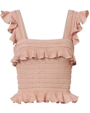 Zimmermann Rebellion Ruffle Top - Pink