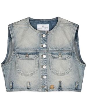 Courreges Courrèges Multiflex Denim Cropped Vest - Blue
