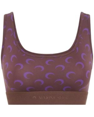 Marine Serre Moon-Printed Sports Bra - Purple