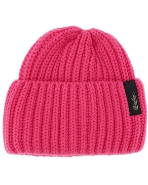 Borsalino Ribbed-Knit Beanie Hat - Pink