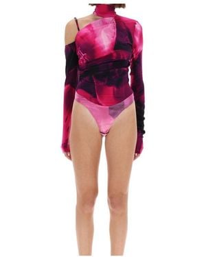 Versace Jeans Couture Couture One-Shoulder Bodysuit - Red
