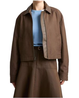 Vince Twill Collar Jacket - Brown