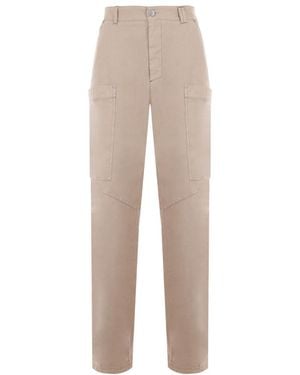 Palm Angels Mid-Rise Wide-Leg Trousers - Natural