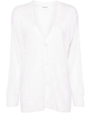 P.A.R.O.S.H. V-Neck Rib-Trim Cardigan - White
