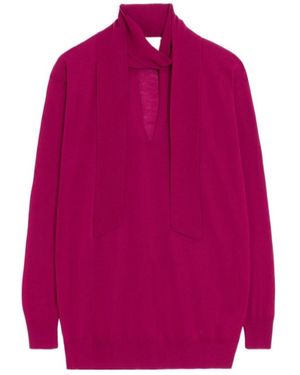 Valentino Bow-Tie Knitted Jumper - Pink