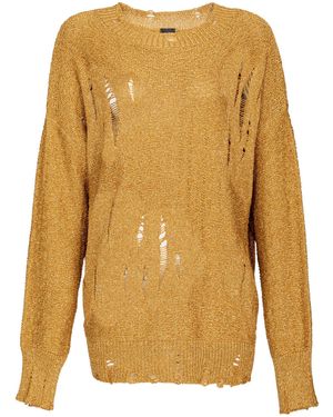 Pinko Distressed Jumper - Yellow