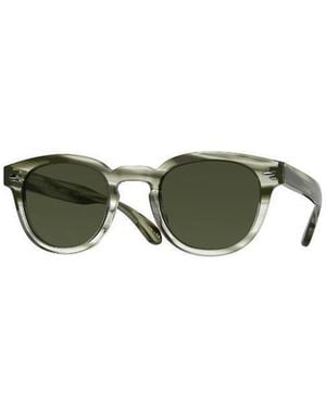 Oliver Peoples Round Logo Sunglasses - Green