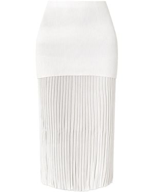 Proenza Schouler Luiza Ribbed-Knit Midi Skirt - White