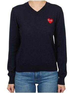 COMME DES GARÇONS PLAY Long Sleeve Jumper - Blue
