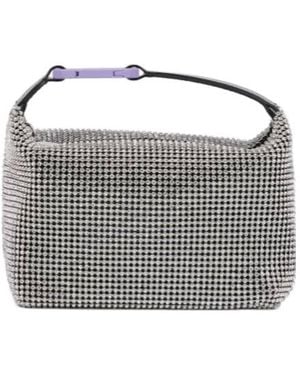 Eera Moonbag Embellished Mesh Shoulder Bag - Black