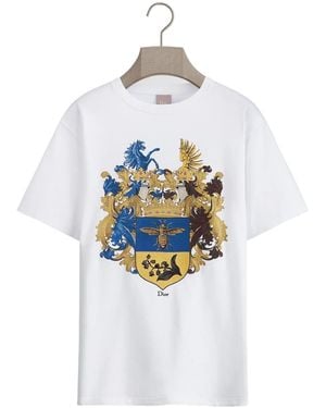 Dior T-Shirt With Blason Print, Relaxed Fit - White