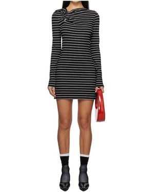 MSGM Striped Mini Dress - Black