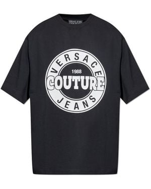 Versace Jeans Couture Couture Logo Printed Crewneck T-Shirt - Black