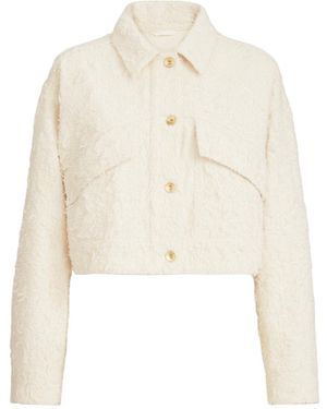 Brunello Cucinelli Fuzzy Dyed Denim Outerwear Jacket - White