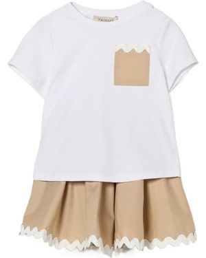 Twinset Bow-Embellished Skirt Set - White