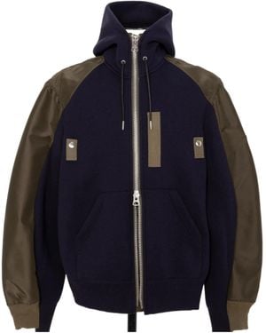 Sacai Sponge Hooded Zip-Up Jacket - Blue