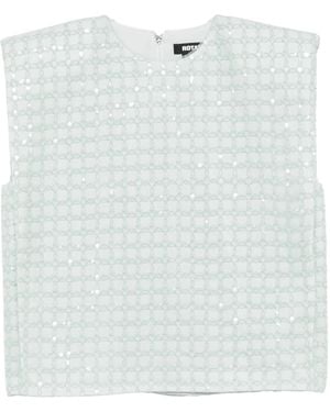 ROTATE BIRGER CHRISTENSEN Sequin-Embellished Sleeveless Top - White