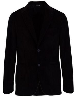 Tonello Peaked Lapel Velvet Jacket - Black