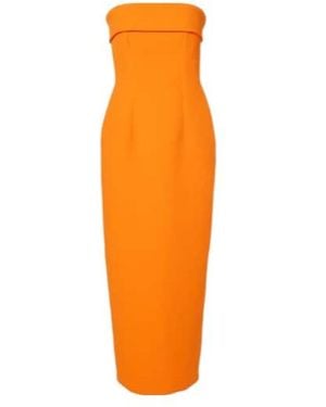 Emilia Wickstead Keeley Strapless Crêpe Midi Dress - Orange