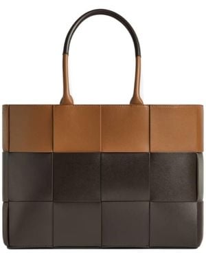 Bottega Veneta Intreccio Panel Tote Bag - Brown