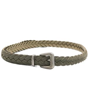 Brunello Cucinelli Monili Woven Buckle Belt - White