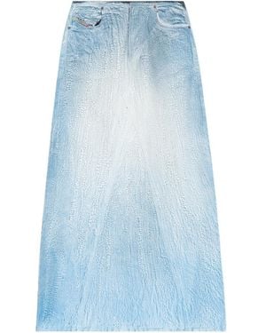 DIESEL Washed A-Line Lyocell Maxi Skirt - Blue