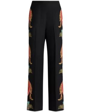 Etro Wrea Straight-Leg Printed Trousers - Black