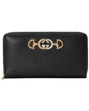 Gucci Zumi Textured Long Wallet - Black