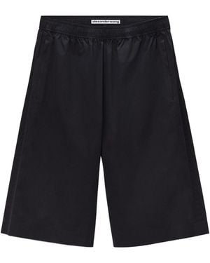 Alexander Wang Perforated-Logo Knee-Length Shorts - Black