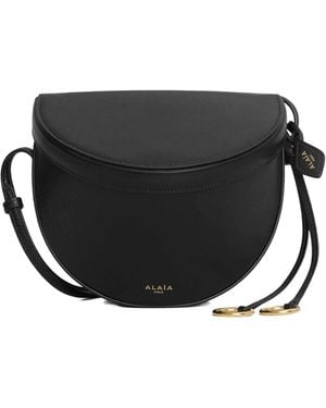 Alaïa Ring Leather Shoulder Bag - Black