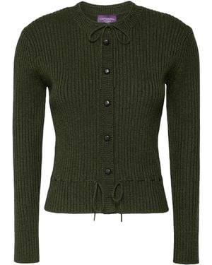 Weekend by Maxmara Ribbed Wool Cardigan - Green