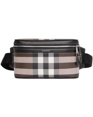 Burberry Checked Cube Belt Bag - Black