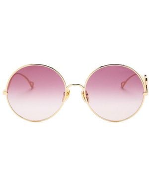 Chloé Logo Metal Round Sunglasses - Pink