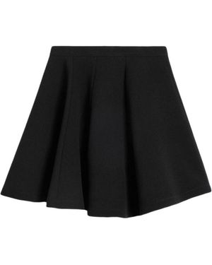 Ami Paris High-Waist Pleated Skirt - Black