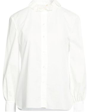 Saint Laurent Lace Long Sleeve Blouse - White