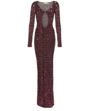 AYA MUSE Chyha Embellished Cutout Maxi Dress - Purple
