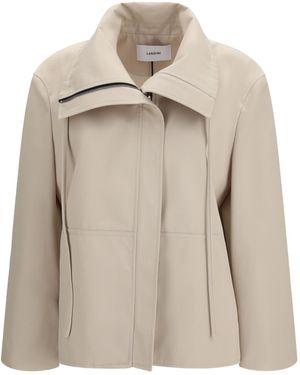 Lardini High Neck Zip Jacket - Natural