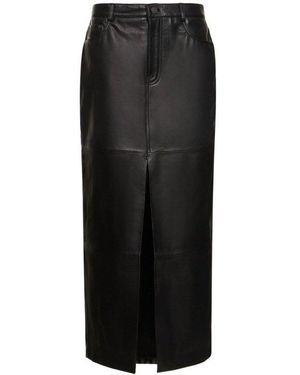 Reformation Veda Tazz Leather Maxi Skirt - Black