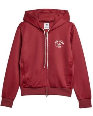 adidas X Wales Bonner Logo Printed Zip-Up Hoodie - Red