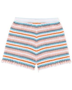 CASABLANCA Shirred Stripe Shorts - White