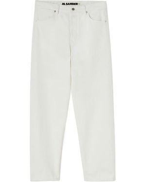 Jil Sander Button Detailed Straight Leg Jeans - White